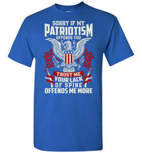 Load image into Gallery viewer, Sorry If My Patriotism Offends You Proud American T-Shirt royal