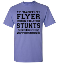 Load image into Gallery viewer, I'm A Cheer Flyer Funny Cheer Flyer Shirts youth violet