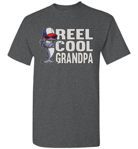 Reel Cool Grandpa Fishing Shirt dark heather