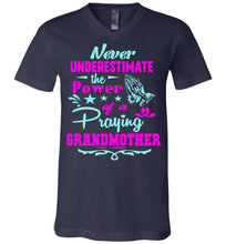 Load image into Gallery viewer, Never Underestimate The Power Of A Praying Grandmother T-Shirt navy
