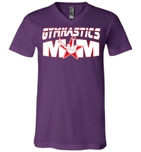Gymnastics Mom Shirt Male Boy Gymnast v-neck purple