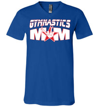 Load image into Gallery viewer, Gymnastics Mom Shirt Male Boy Gymnast v-neck royal