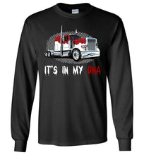 Load image into Gallery viewer, It's In My DNA Long Sleeve Trucker T-Shirt black