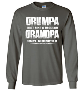 Grumpa Funny Grandpa Long Sleeve Shirts | Grandpa Gag Gifts charcoal