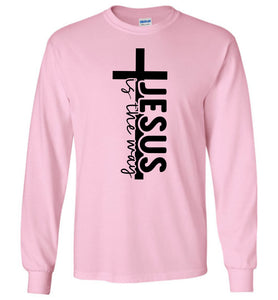 Jesus Is The Way Christian Quote Long Sleeve T-Shirt pink