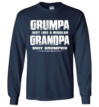 Load image into Gallery viewer, Grumpa Funny Grandpa Long Sleeve Shirts | Grandpa Gag Gifts navy