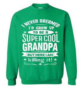 I Never Dreamed I'd Grow Up To Be A Super Cool Grandpa Sweatshirts green