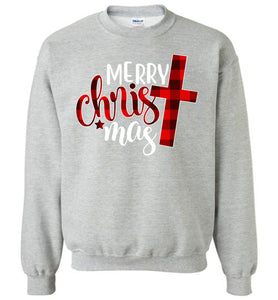 Merry Christ Mas Christian Christmas Crewneck Sweatshirt sports gray