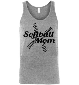 Softball Mom Tank Tops athletic heather 