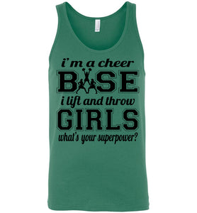 I'm A Cheer Base Funny Cheer Base Tank Top unisex kelly green