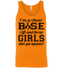 Load image into Gallery viewer, I'm A Cheer Base Funny Cheer Base Tank Top unisex orange