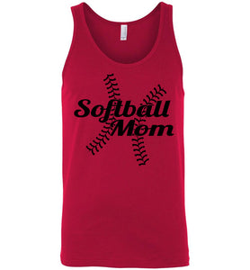 Softball Mom Tank Tops red