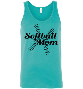 Softball Mom Tank Tops teal