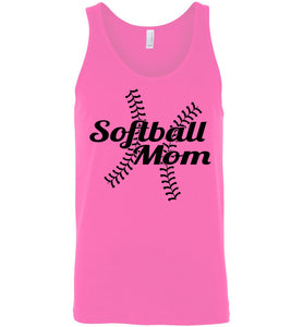 Softball Mom Tank Tops hot pink