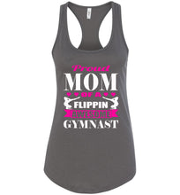 Load image into Gallery viewer, Proud Mom Flippin Awesome Gymnast Gymnastics Mom Tanks gray