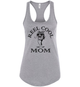 Reel Cool Mom Fishing Tank Top gray