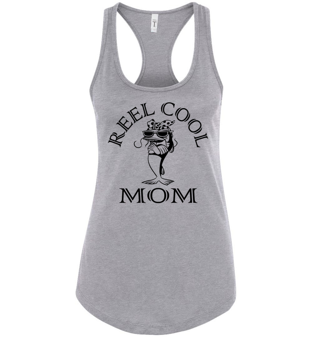 Reel Cool Mom Fishing Tank Top gray