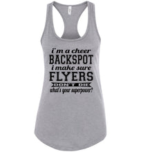 Load image into Gallery viewer, I'm A Cheer Backspot Funny Cheer Backspot Tank Top Ladies Racerback Tank heather gray