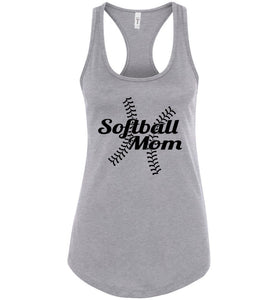 Softball Mom Tank Tops grey