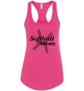 Softball Mom Tank Tops pink