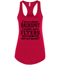 Load image into Gallery viewer, I'm A Cheer Backspot Funny Cheer Backspot Tank Top Ladies Racerback Tank red
