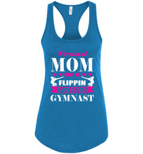 Load image into Gallery viewer, Proud Mom Flippin Awesome Gymnast Gymnastics Mom Tanks turquoise