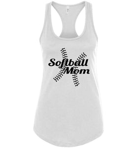 Softball Mom Tank Tops white