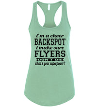 Load image into Gallery viewer, I'm A Cheer Backspot Funny Cheer Backspot Tank Top Ladies Racerback Tank mint