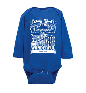 Only God Could Make Something This Cute Christian Baby Onesie ls royal