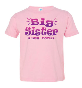 Big Sister EST 2022 Big Sister Shirt pink