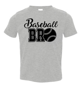 Baseball Bro Baseball Brother Shirt toddler gray