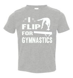 I Flip For Gymnastics T Shirts toddler heather gray