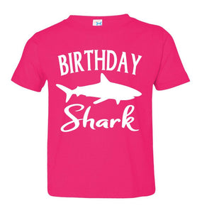 Birthday Shark Shirt toddler pink