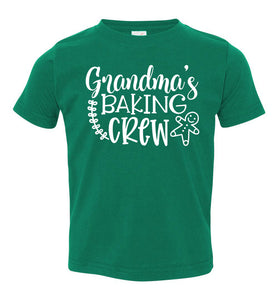 Grandma Baking Crew Funny Christmas Shirts toddler green