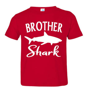 Brother Shark Shirt toddler red