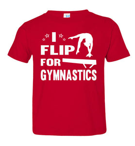 I Flip For Gymnastics T Shirts toddler red
