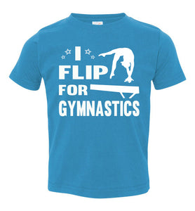 I Flip For Gymnastics T Shirts toddler turquise 