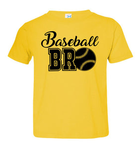 Baseball Bro Baseball Brother Shirt toddler yellow