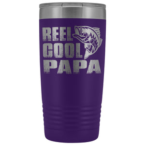 Reel Cool Papa Fishing Papa 20oz Tumbler design 2 purple