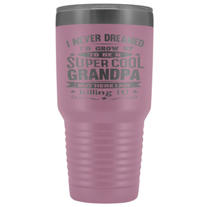 Super Cool Grandpa 30 Ounce Vacuum Tumbler Grandpa Travel Mug light purple