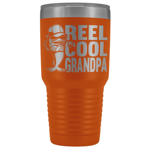 Reel Cool Grandpa 30oz. Tumblers Grandpa Fishing Travel Mug orange