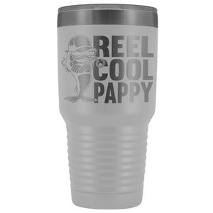 Reel Cool Pappy Fishing Pappy Tumbler white