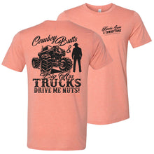 Load image into Gallery viewer, Cowboy Butts & Big Ass Trucks Cowgirl T Shirt heather sunset