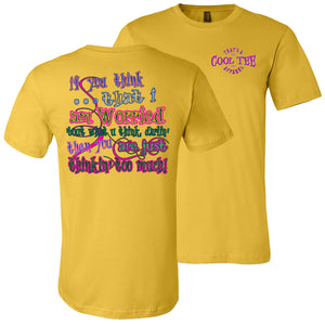 Thinkin' Too Much Funny Country Cowgirl T Shirts yellow