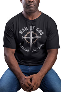 Man Of God Husband Dad Papa Christian Shirt