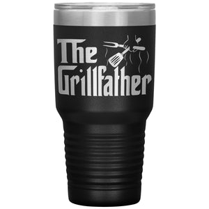 The Grillfather Funny Grill Dad Tumbler Gift black
