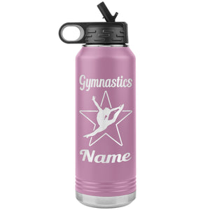 32oz Gymnastics Water Bottle Tumbler light purple