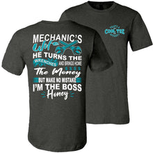 Load image into Gallery viewer, I'm The Boss Honey Funny Mechanic Wife Shirts dark gray