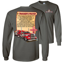 Load image into Gallery viewer, Trucker's Prayer Christian Trucker Shirt LS charcoal