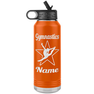32oz Gymnastics Water Bottle Tumbler orange